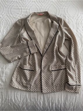Scotch & Soda Cream Blazer with Black Piped Trim